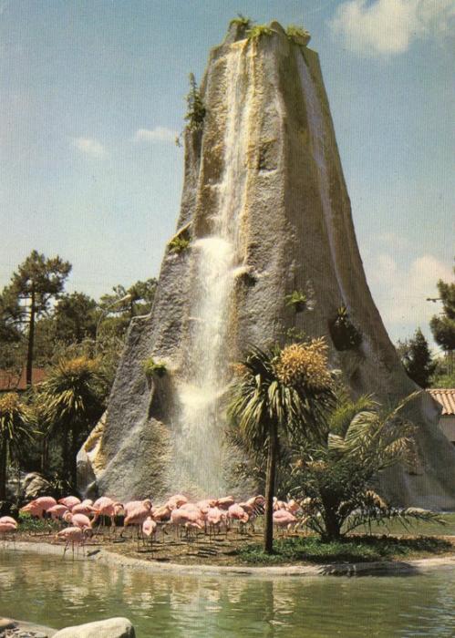 La cascade et les flamants roses
