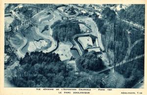 Vue aérienne de l'Exposition Coloniale - Le Parc Zoologique - Paris 1931