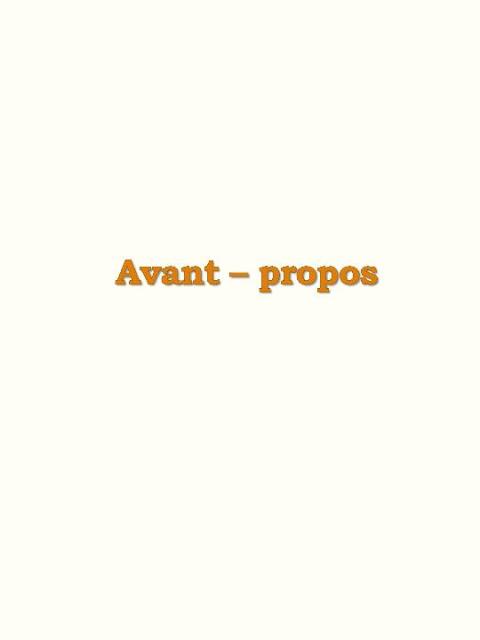 Avant - Propos
